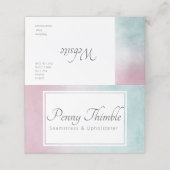 Rosa bis türkisfarbenes Aquarellombré Terminkarte (Außenseite Aufgefaltet)