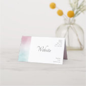 Rosa bis türkisfarbenes Aquarellombré Terminkarte (Rückseite)