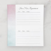 Rosa bis türkisfarbenes Aquarellombré Terminkarte (Innenseite Aufgefaltet)