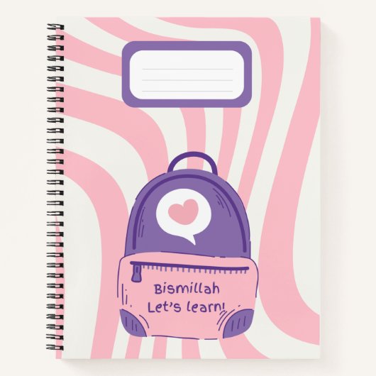 Rosa "Bismillah Lasse's Learn!" Notizbuch (Vorderseite)