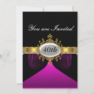 Rosa Black Birthday Party Glamour Einladung