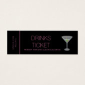 Rosa Black Drink Ticket Hochzeitskarte (Vorderseite)