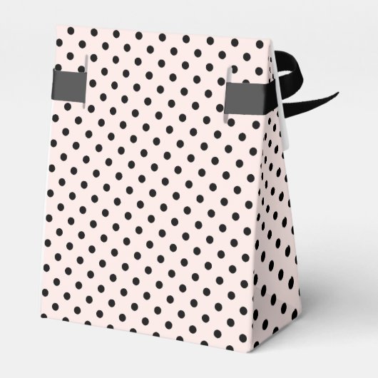 Rosa | Black Polka Dot Pattern Wedding Geschenkschachtel (Rückseite)