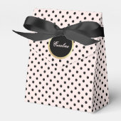 Rosa | Black Polka Dot Pattern Wedding Geschenkschachtel (Vorderseite)
