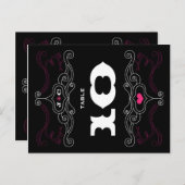 Rosa & Black Rock 'n' Roll Music Themed Wedding Postkarte (Vorne/Hinten)