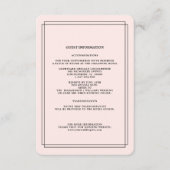 Rosa | Black Wedding Details Card Begleitkarte (Vorderseite)