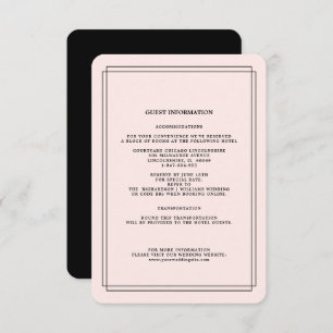Rosa Black Wedding Details Card Begleitkarte