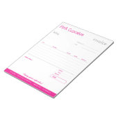 rosa Blankenbestellformular oder -buchungs-Notepad Notizblock (angewinkelt)