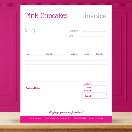 rosa Blankenbestellformular oder -buchungs-Notepad Notizblock