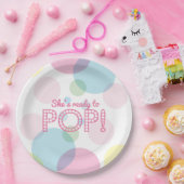 Rosa Bläschen Bereit zum Pop Babydusche Papier Tel Pappteller (Party)
