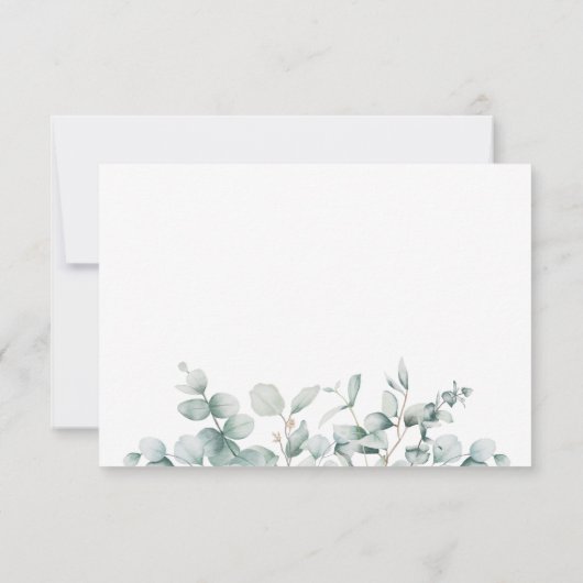 Rosa Bläschen Eukalyptus Geometrische Rustikale Ho RSVP Karte (Rückseite)