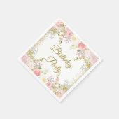 Rosa Bläschen Geburtstagsparty Serviette (Ecke)