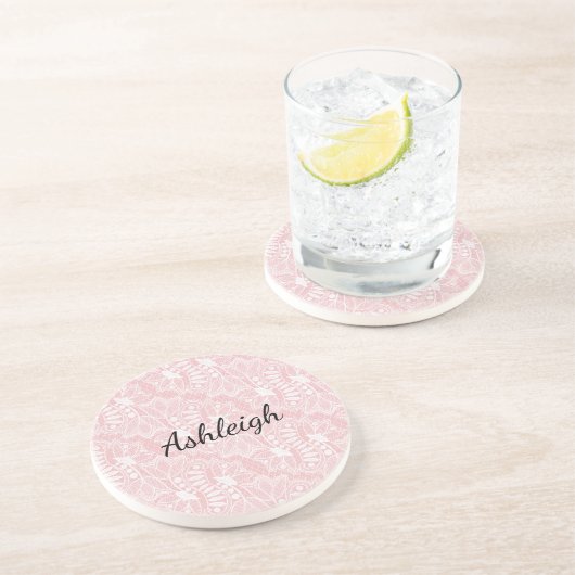 Rosa Bläschen Getränkeuntersetzer (Seite)