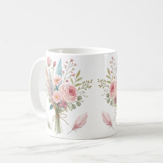 Rosa Bläschen Kaffeetasse (Vorderseite Links)