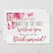 Rosa Bläschen kann ich den Knoten nicht ohne dich Einladung (Vorderseite)