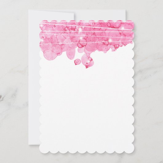 Rosa Bläschen Kinderdusche Einladung (Rückseite)