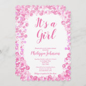 Rosa Bläschen Kinderdusche Einladung (Vorne/Hinten)