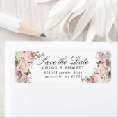 Rosa Bläschen Rustikale Save the Date Rücksendeadr (Insitu)