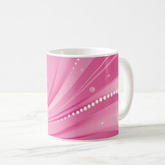 Rosa Blase Herz-Tasse Kaffeetasse (VorderseiteRechts)