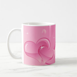 Rosa Blase Herz-Tasse Kaffeetasse