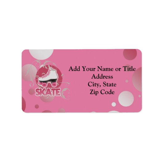 Rosa Blase Skate, wirbeln, Skaten Adressaufkleber (Vorne)