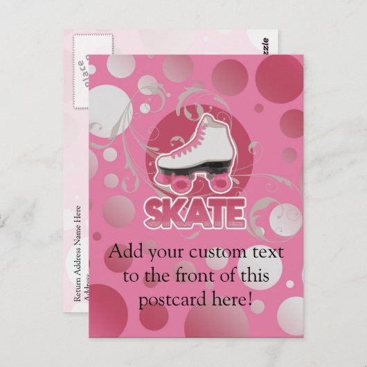 Rosa Blase Skate, wirbeln, Skaten Postkarte (Vorne/Hinten)