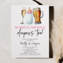 Rosa Blasen brauen und Windeln auch! Babyparty