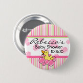 Rosa Blasen-Ducky Babyparty-Knöpfe Button (Vorne & Hinten)