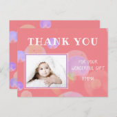 Rosa Blasen Geburtstag Foto Danke Postcard Einladungspostkarte (Vorne/Hinten)