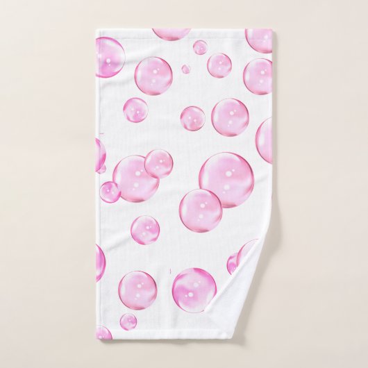 Rosa Blasen in Weiß Badhandtuch Set (Handtuch)