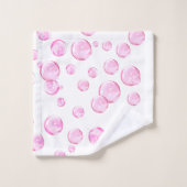 Rosa Blasen in Weiß Badhandtuch Set (Waschlappen)