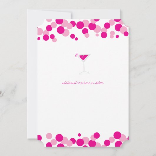 Rosa Blasen Junggeselinnen-Abschied Einladungen (Rückseite)