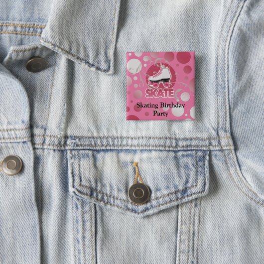 Rosa Blasen-Strudel-Rollen-Skate, Skaten Button (Beispiel)