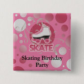 Rosa Blasen-Strudel-Rollen-Skate, Skaten Button (Vorderseite)