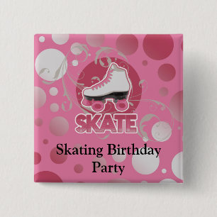 Rosa Blasen-Strudel-Rollen-Skate, Skaten Button