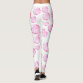 Rosa Blasen Weiß Leggings (Rückseite)