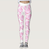 Rosa Blasen Weiß Leggings (Vorderseite)