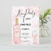 Rosa Blasen zum Geburtstag Einladung (Stehend Vorderseite)