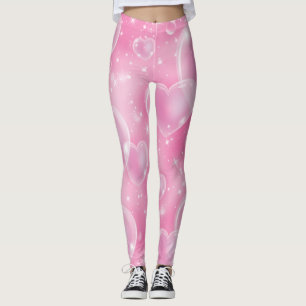 Rosa Blasenherzen Süß Mädchen 90er Leggings