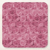 Rosa Blasenverpackungsmuster Rechteckiger Pappuntersetzer (Vorderseite)