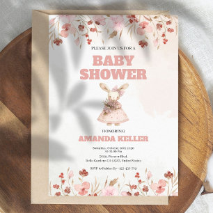 Rosa Bläserblase Kinderdusche Einladung