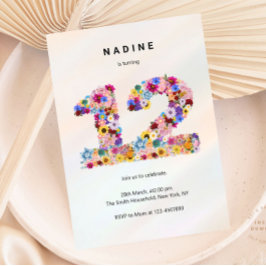 Rosa Bläserblüte 12. Geburtstagsgarten Frühlingsze Einladung