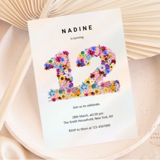 Rosa Bläserblüte 12. Geburtstagsgarten Frühlingsze Einladung