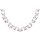 Rosa Bläserblütenflagge Wimpelkette (Alle)