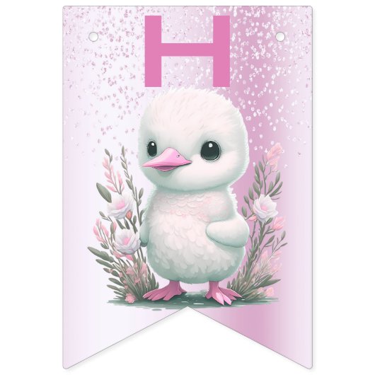 Rosa Bläserblütenflagge Wimpelkette (Zweite Fahne)