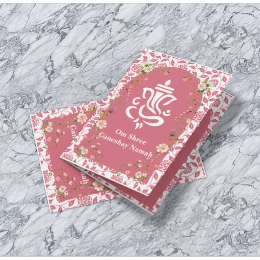 Rosa Bläserbogen Rahmen indische Hochzeit Einladung