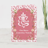 Rosa Bläserbogen Rahmen indische Hochzeit Einladung (Vorderseite)