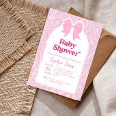 Rosa Bläserbow Kinderdusche Einladung