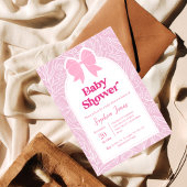 Rosa Bläserbow Kinderdusche Einladung