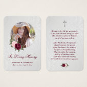 Rosa Bläserdenkmal Beerdigungskarte (Vorne & Hinten)